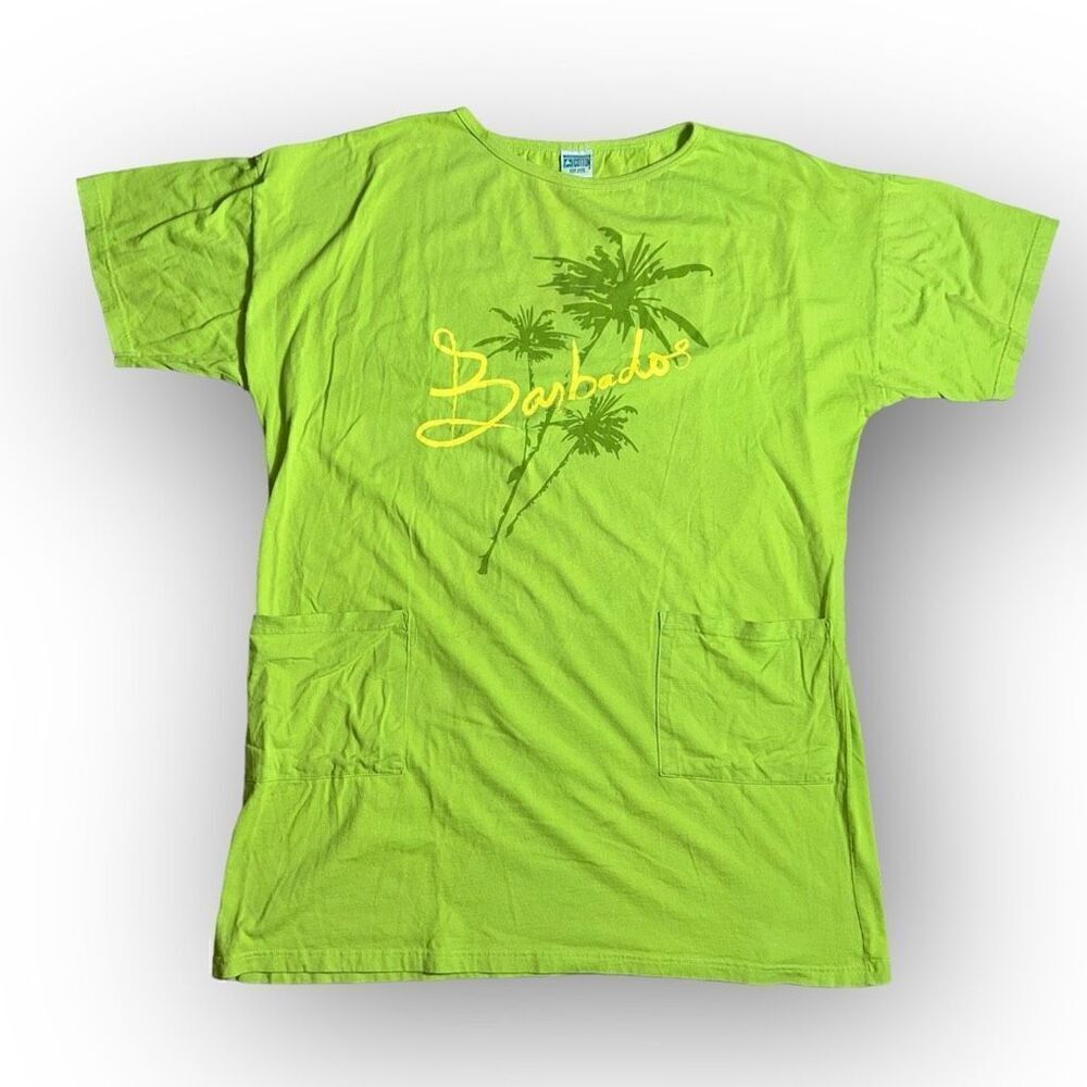 Sun Island Cotton, Barbados Beach Cover T-shirt with Patch Pockets, Women’s OS